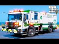 GTA 5 Firefighter Mod St. Patrick's Day Themed Firetruck Responding To Emergency Calls