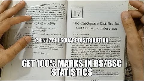 Ch#17 Chi-Square Distribution Full Chapter Most Important Questions For BS/BSC Statistics Exam 2023