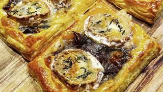 CARAMELISED BALSAMIC ONION & GOATS CHEESE PUFF PASTRY TART RECIPE