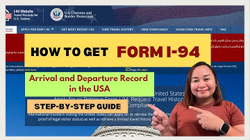 How to get FORM-I-94 (U.S Arrival / Departure Record) | Step-by-step Guide | Episode 63