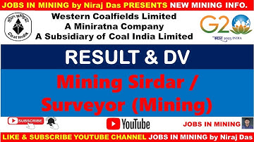 WCL MINING SIRDAR AND SURVEYOR CUTOFF LIST, RESULT & DOCUMENT VERIFICATION