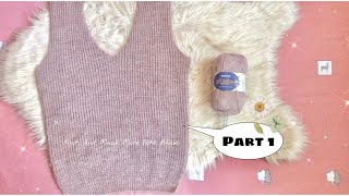 Gents V-Neck Sweater Knitting Part 1 Armhole Cutting Sweater Bunai How To Knit