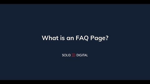 What is an FAQ Page?