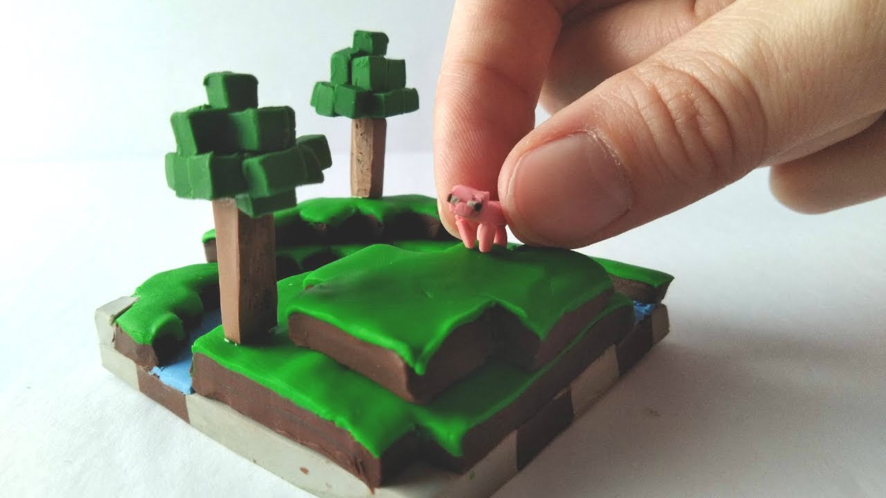 Making Minecraft Scenery with Polymer Clay | Polymer Clay Tutorial
