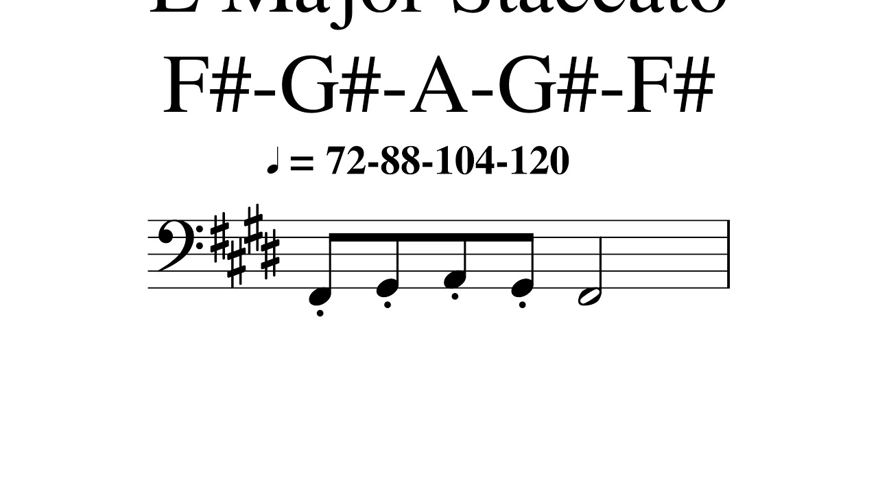 E Major Staccato 4 YouTube
