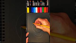 Skull with neon effect 💀#art #skull