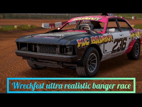 ultra realistic wreckfest  banger race | no commentary | Bloomfield speedway oval route