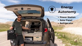 How to Be 100% Energy SelfSufficient in a Minivan Camper with a Nonpermanent System