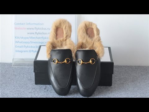 gucci inspired fur slides