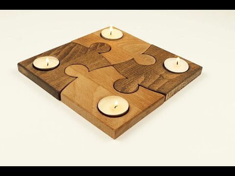 ხის სასანთლე ფაზლის ფორმის, 4 სანთლის ჩასადებით - TR112