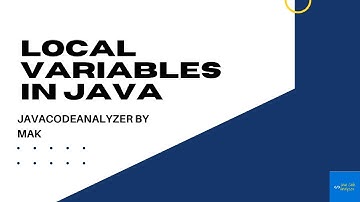 Local Variables in Java