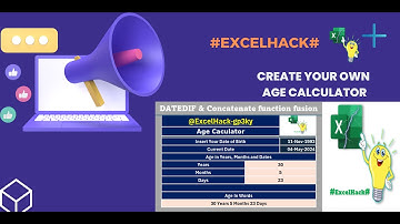 Age Calculator with DATEDIF and CONCATENATE by Excel Formula Fusion