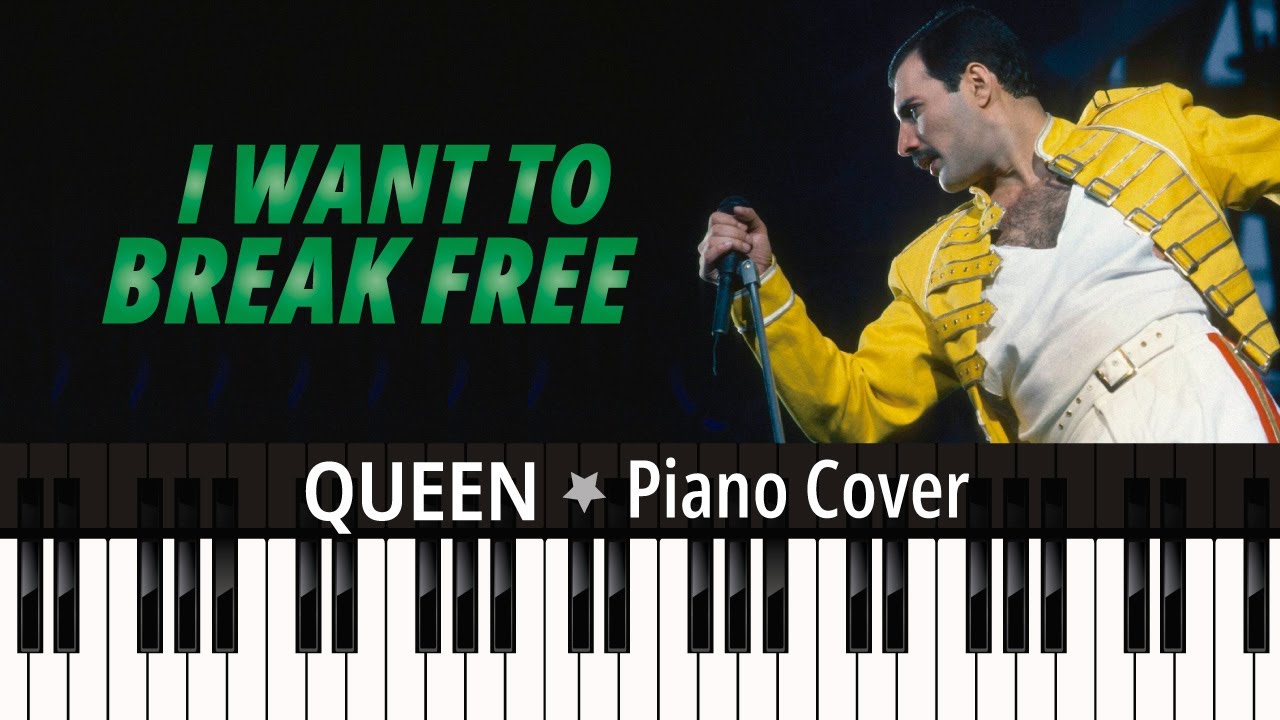 I want to break free (1984) QUEEN - TUTORIAL piano cover +sheet music