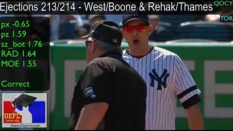 Ejections 213-214 - Joe West Ejects Aaron Boone & ...