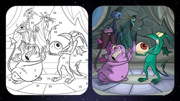 hercules characters coloring / happy color gameplay / color by number / android gameplay