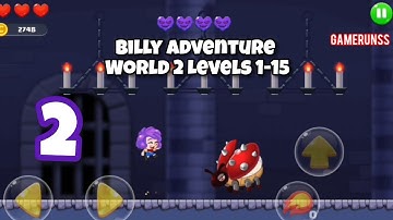 Billy Adventure - Gameplay Walkthrough Android Part 2 - World 2 Levels 1-15