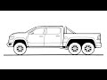 How To Draw A 6X6 Pick-up Truck - Hennessey MAMMOTH Ram 1500 TRX 6x6