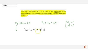 The sum of 4th and 8th terms of an A.P. is 24 and   the sum of the 6th and 10th terms is 34. F