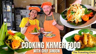 Learning HOW TO COOK KHMER FOOD in CAMBODIA ?? Siem Reap Travel Vlog 2023