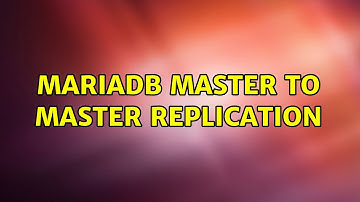 mariaDB master to master replication