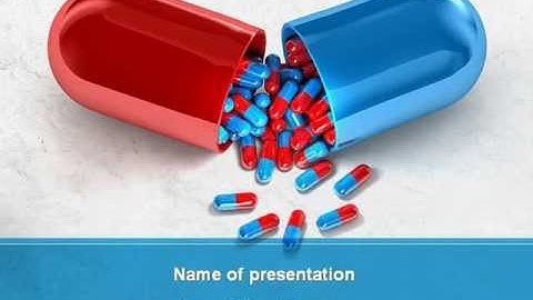 Red And Blue Pilule PowerPoint Template by PoweredTemplate.com