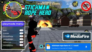 Game Mirip GTA Versi Stickman Rope Hero || MOD MENU || 2023 screenshot 5