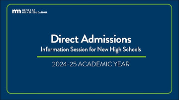 Direct Admissions High School Informational Webinar 2024-2025