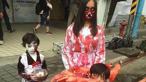 万圣节萌妹 无脸男 太像吓哭同学 人肉餐车 骇人扮相 网友傻眼 - 天天要闻