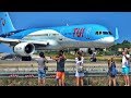 TUI Boeing 757-200 CROSSWIND Landing & Takeoff at Skiathos Airport | JSI Plane Spotting [4K]