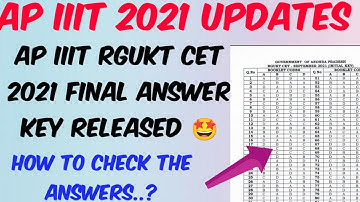 AP iiit 2021 Final Answer key Released