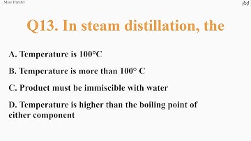 Mass Transfer Important MCQs