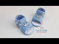 Sandálinha JONAS de Crochê  - Tamanho 09 cm - Crochet Baby Yara Nascimento