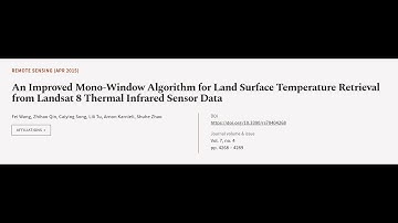 An Improved Mono-Window Algorithm for Land Surface Temperature Retrieval from Landsat... | RTCL.TV