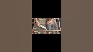 Weaving with two shuttles. #weavers #handweaving #woventextiles #handwoven #rigidheddleweaving