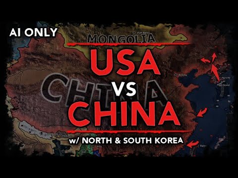 [HoI4] AI Only Timelapse - USA Vs China W/Koreas [Buffed AIs]