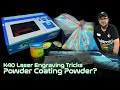K40 laser engraving tipps  tests  powder coating  woodfiller