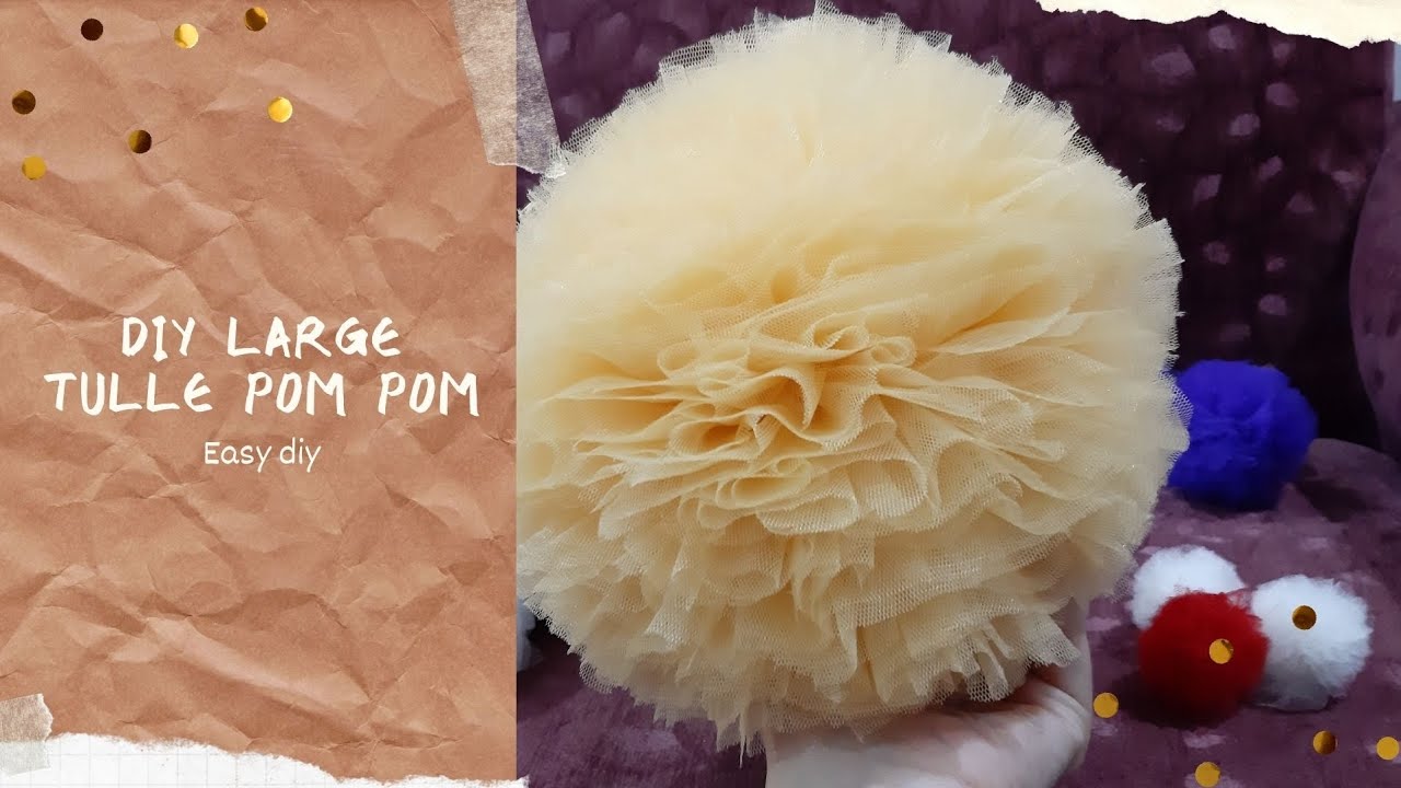 Easy Diy how to make a perfect tulle pompon tutorial come realizzare un  pompon in tulle 