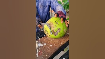 Natural Big Fresh Coconut Water. Amazing Coconut Cutting Skills.#shorts #cuttingskills #coconut #fyp