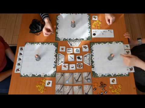 Игра Незваные кости (Bad bones). Игровая партия (3 игрока)