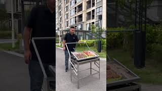 Outdoor family backyard rotating BBQ grill, a great tool for BBQ. #bbq #flipgrill #BlazeForF5