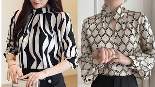 Top 50 STYLISH CHIFFON PRINTED SHIRTS AND BLOUSES DESIGNS FOR WORKING WOMENS
