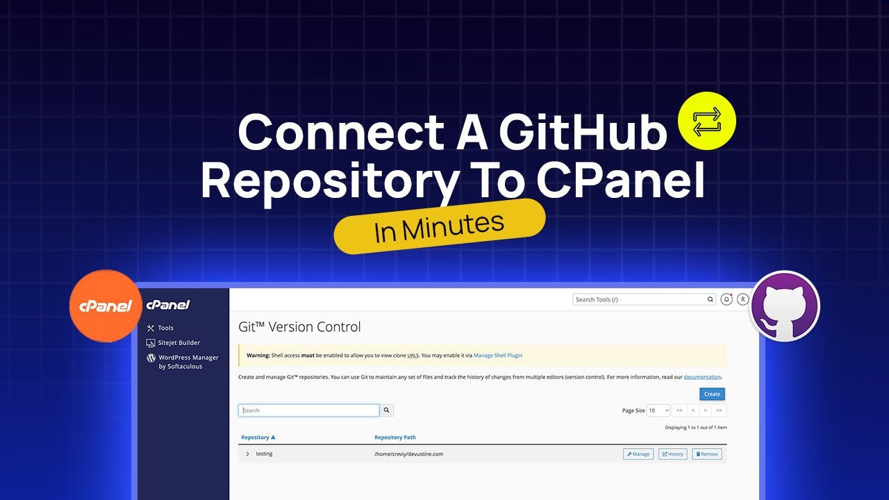 How To Connect A GitHub Repository To Your cPanel Account - YouTube