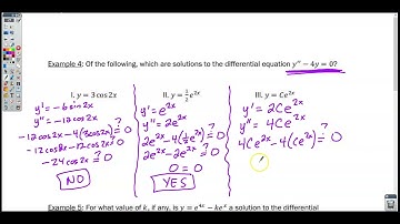 Section 7-2 Video 2- Verifying Solutions to Differential Equations