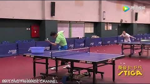 Zhang Jike serve training