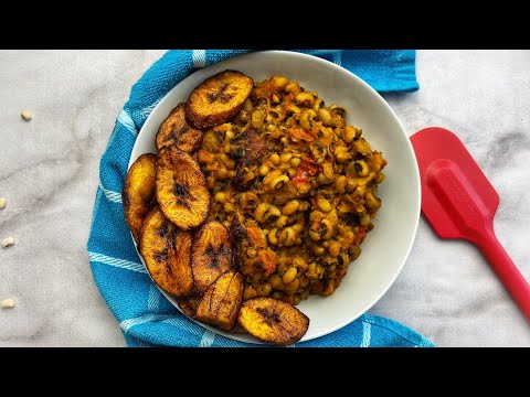 Nigerian Style Beans Porridge With Black-Eyed Peas And Plantain