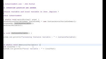 Instance variable and local variable in Java ,Explain