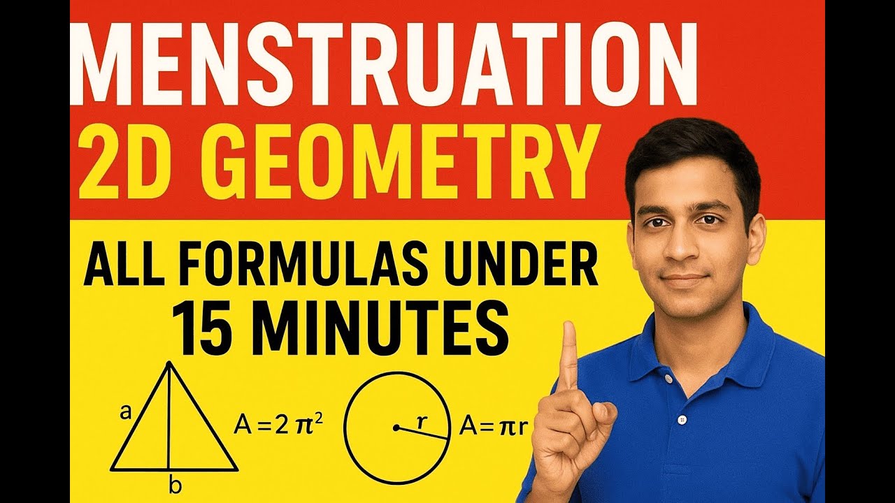 📐Mensuration 2D formulas in 15 minutes | complete geometry revision for ...