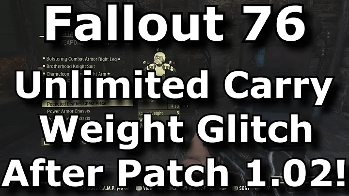 Fallout 76 Unlimited Carry Weight Glitch After Patch 1.0.2! Infinite Inventory (Fallout 76 Glitches)