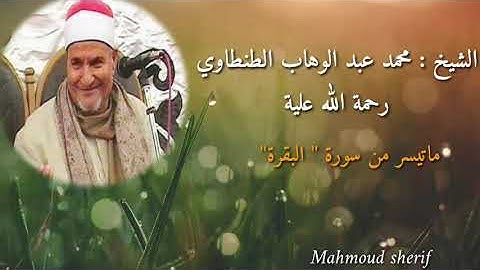 الشيخ : محمد عبد الوهاب الطنطاوي - سورة "البقرة " ..