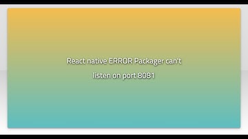 React native ERROR Packager can